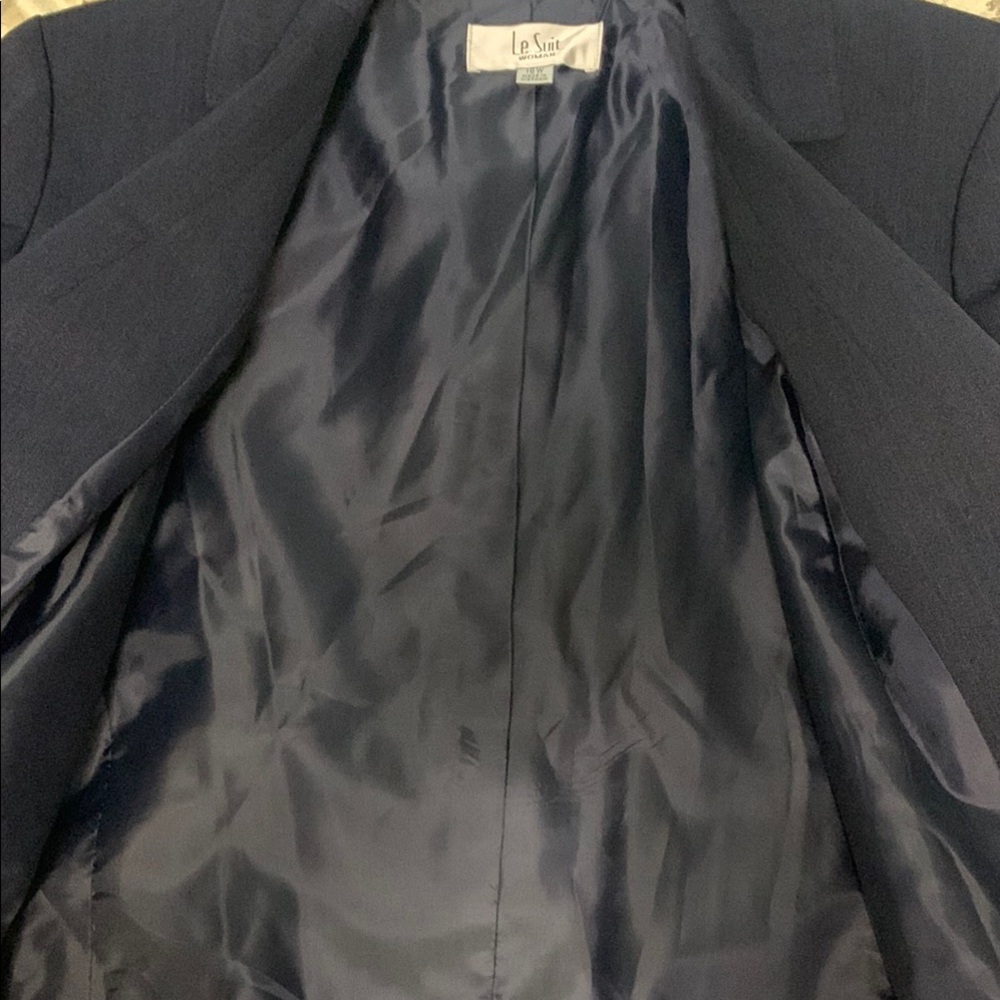 Le Suit Classic Navy Women's Blazer - Picture 4 of 6